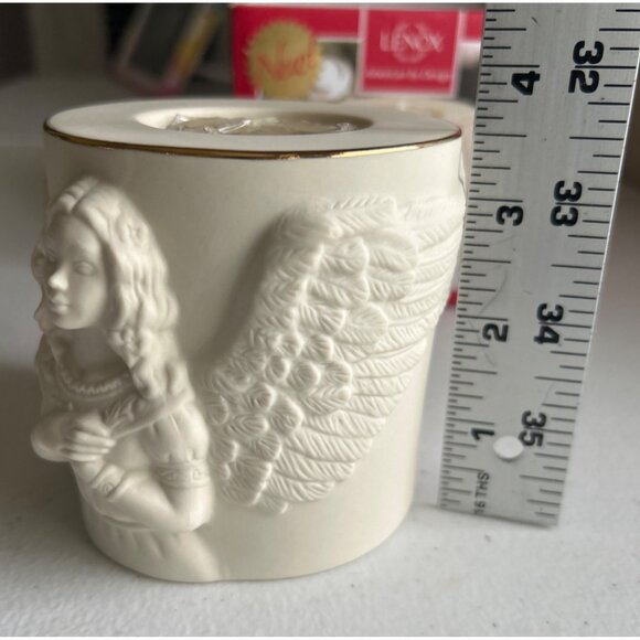 Lenox Radiant Light Angel Votive Candle Holder Ivory Porcelain With Gold Trim - Picture 6 of 7